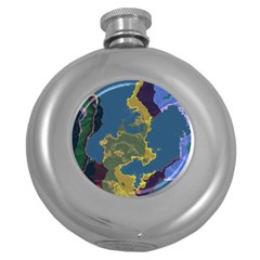 Map Geography World Round Hip Flask (5 Oz) by HermanTelo