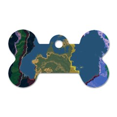 Map Geography World Dog Tag Bone (two Sides)