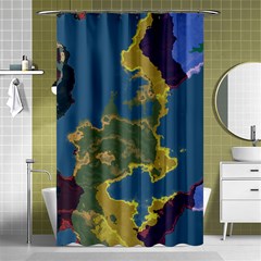 Map Geography World Shower Curtain 48  X 72  (small)  by HermanTelo