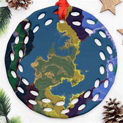 Map Geography World Ornament (round Filigree)