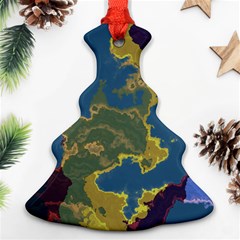 Map Geography World Christmas Tree Ornament (two Sides) by HermanTelo