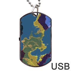 Map Geography World Dog Tag Usb Flash (one Side)