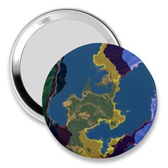 Map Geography World 3  Handbag Mirrors by HermanTelo