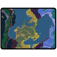 Map Geography World Double Sided Fleece Blanket (large) 