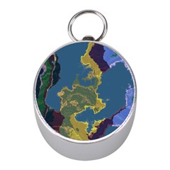 Map Geography World Mini Silver Compasses