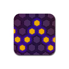 Communication Network Digital Rubber Square Coaster (4 Pack)  by HermanTelo