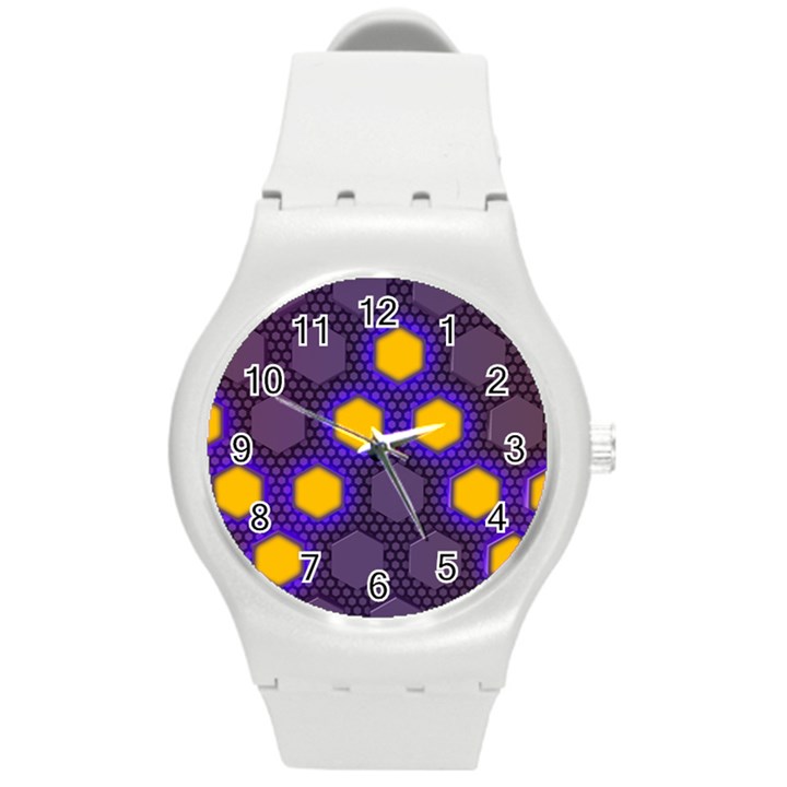 Communication Network Digital Round Plastic Sport Watch (M)