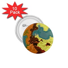 Map Geography World Yellow 1 75  Buttons (10 Pack) by HermanTelo