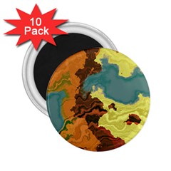 Map Geography World Yellow 2 25  Magnets (10 Pack)  by HermanTelo