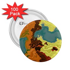 Map Geography World Yellow 2 25  Buttons (100 Pack)  by HermanTelo