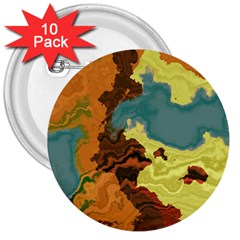 Map Geography World Yellow 3  Buttons (10 Pack)  by HermanTelo