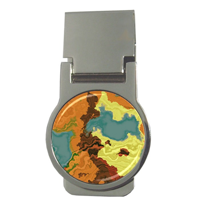 Map Geography World Yellow Money Clips (Round) 