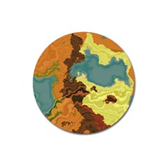 Map Geography World Yellow Magnet 3  (round) by HermanTelo