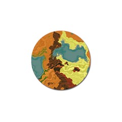 Map Geography World Yellow Golf Ball Marker (4 Pack)