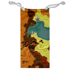 Map Geography World Yellow Jewelry Bag