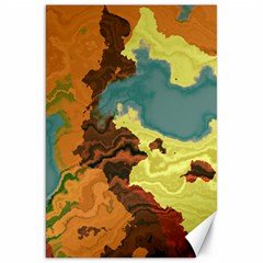 Map Geography World Yellow Canvas 20  X 30 