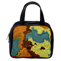 Map Geography World Yellow Classic Handbag (one Side)