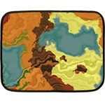 Map Geography World Yellow Double Sided Fleece Blanket (Mini)  35 x27  Blanket Front