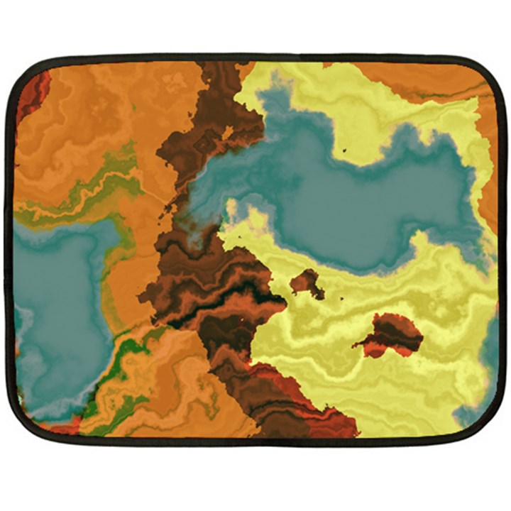 Map Geography World Yellow Double Sided Fleece Blanket (Mini) 