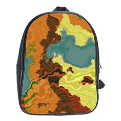 Map Geography World Yellow School Bag (large)