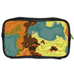 Map Geography World Yellow Toiletries Bag (two Sides)