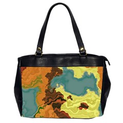 Map Geography World Yellow Oversize Office Handbag (2 Sides)