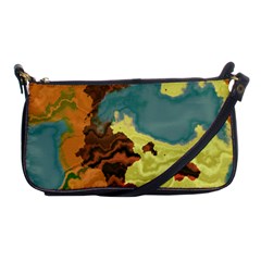 Map Geography World Yellow Shoulder Clutch Bag