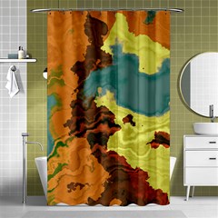 Map Geography World Yellow Shower Curtain 48  X 72  (small) 