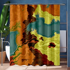 Map Geography World Yellow Shower Curtain 60  X 72  (medium) 