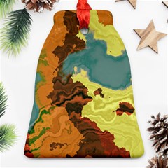 Map Geography World Yellow Ornament (bell)