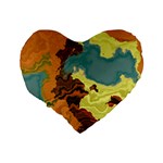 Map Geography World Yellow Standard 16  Premium Heart Shape Cushions Back