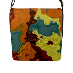 Map Geography World Yellow Flap Closure Messenger Bag (l)