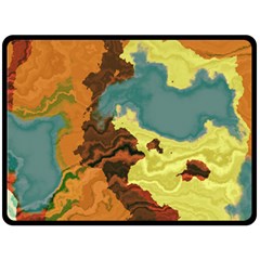 Map Geography World Yellow Double Sided Fleece Blanket (large) 