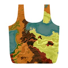 Map Geography World Yellow Full Print Recycle Bag (l)