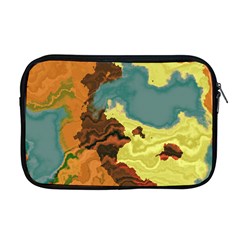 Map Geography World Yellow Apple Macbook Pro 17  Zipper Case by HermanTelo