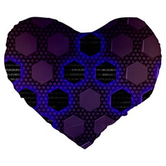 Networking Communication Technology Large 19  Premium Heart Shape Cushions