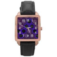 Networking Communication Technology Rose Gold Leather Watch 