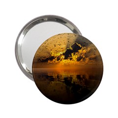 Sunset Reflection Birds Clouds Sky 2 25  Handbag Mirrors by HermanTelo