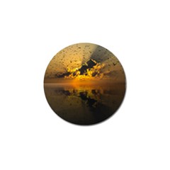 Sunset Reflection Birds Clouds Sky Golf Ball Marker (4 Pack) by HermanTelo