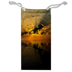 Sunset Reflection Birds Clouds Sky Jewelry Bag by HermanTelo