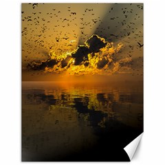 Sunset Reflection Birds Clouds Sky Canvas 12  X 16  by HermanTelo