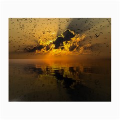 Sunset Reflection Birds Clouds Sky Small Glasses Cloth (2-side)