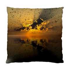 Sunset Reflection Birds Clouds Sky Standard Cushion Case (one Side) by HermanTelo