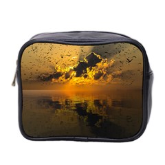 Sunset Reflection Birds Clouds Sky Mini Toiletries Bag (two Sides) by HermanTelo