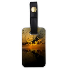 Sunset Reflection Birds Clouds Sky Luggage Tags (one Side) 