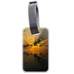 Sunset Reflection Birds Clouds Sky Luggage Tags (two Sides)