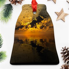 Sunset Reflection Birds Clouds Sky Ornament (bell)