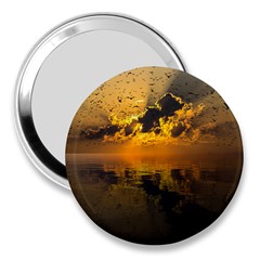 Sunset Reflection Birds Clouds Sky 3  Handbag Mirrors