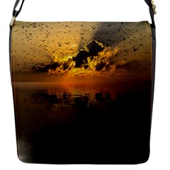 Sunset Reflection Birds Clouds Sky Flap Closure Messenger Bag (s) by HermanTelo