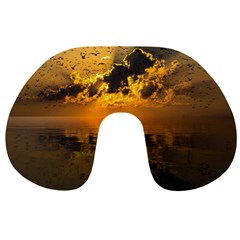 Sunset Reflection Birds Clouds Sky Travel Neck Pillows by HermanTelo